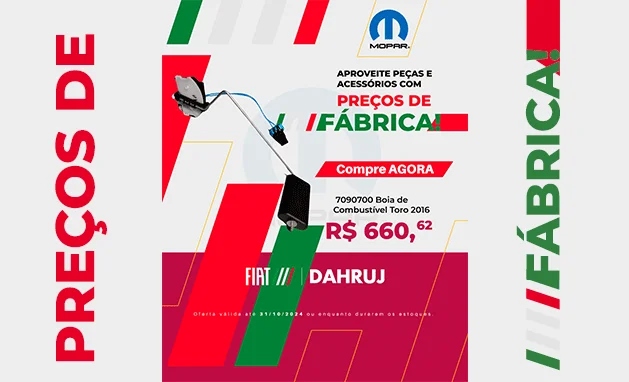 Toro Freedom 1.8 AT6 Flex 4P 2021 - Boia de Combustível Toro Freedom 1.8 AT6 Flex 4P 2021 - Boia de Combustível